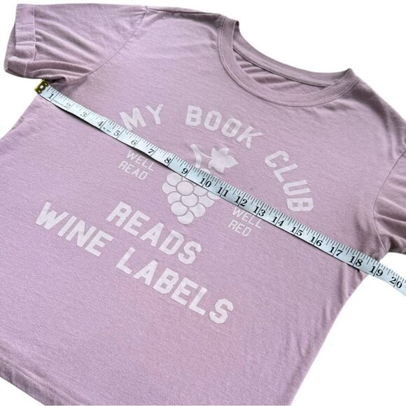 Womens Fun Book Club T Shirt, “My Book Club Reads Wine Labels” S/M - Picture 4 of 5